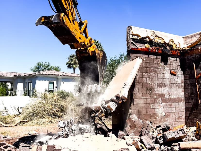 Demolition work in progress